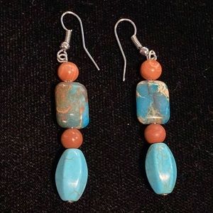 Turquoise and Jasper Earrings